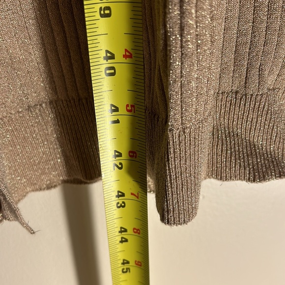 Banana Republic Metallic Scoop Neck Sweater Midi Dress Women’s Tan US Size MP - Picture 9 of 11